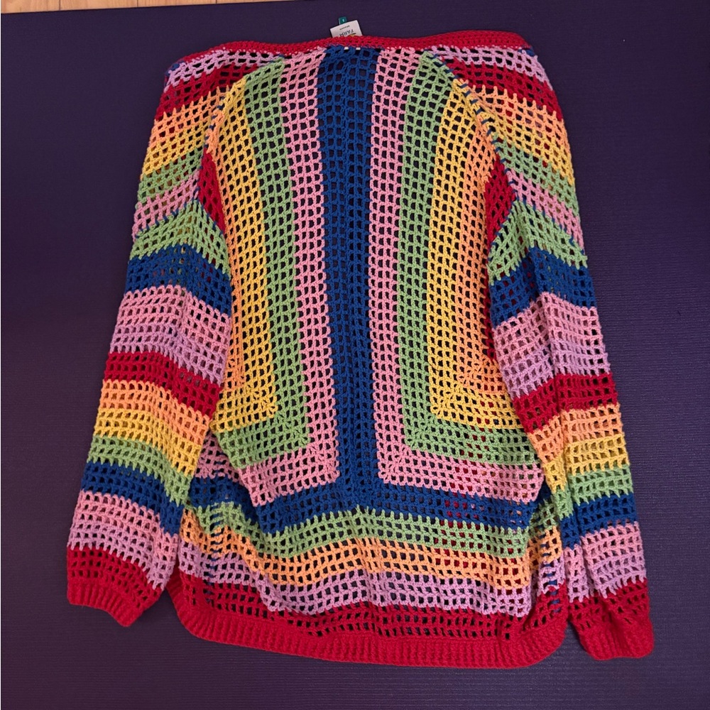 Farm Rio Multicolor Open-Knit Sweater - Picture 4 of 5